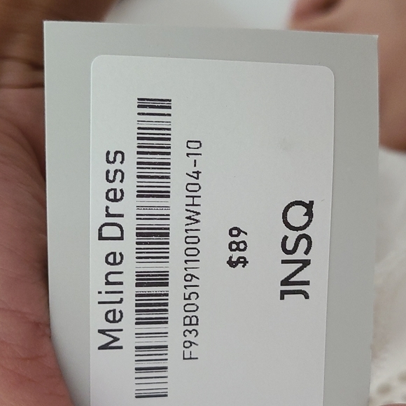 White delicate Meline Dress with pearl button - Picture 4 of 4